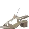 Marco Tozzi 28230 Nude COMBI Block Heel Sandal
