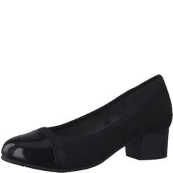 Jana Classic Court Shoe In Wide Fitting BLACK 22366-001