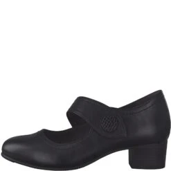 Jana Classic Wide Fitcourt Shoe With Bar 24362 BLACK 24362