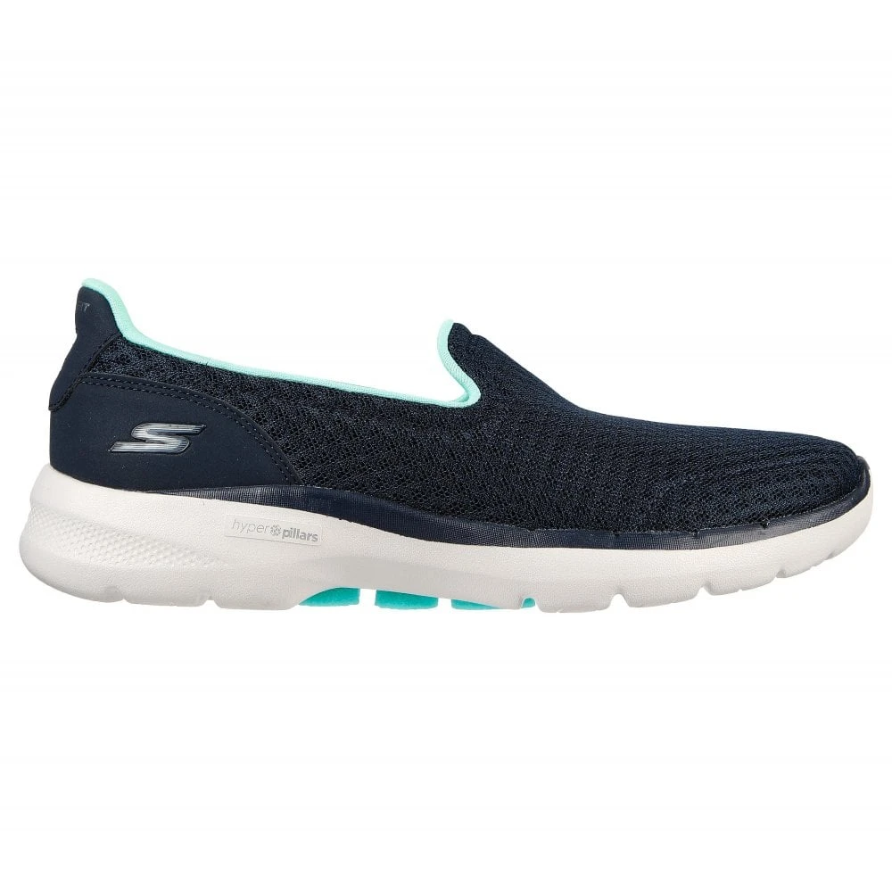 SkechersGOWalk 6 - Big Splash Navy/Turquoise Slip-On Trainers 124508 NVTQ 2 SkechersGOWalk 6 - Big Splash Navy/Turquoise Slip-On Trainers 124508 NVTQ - Image 2