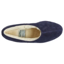 Morlands Ladies Ayr Navy Suede Sheepskin Lined Slipper -Cheap Shoes Shop 1461
