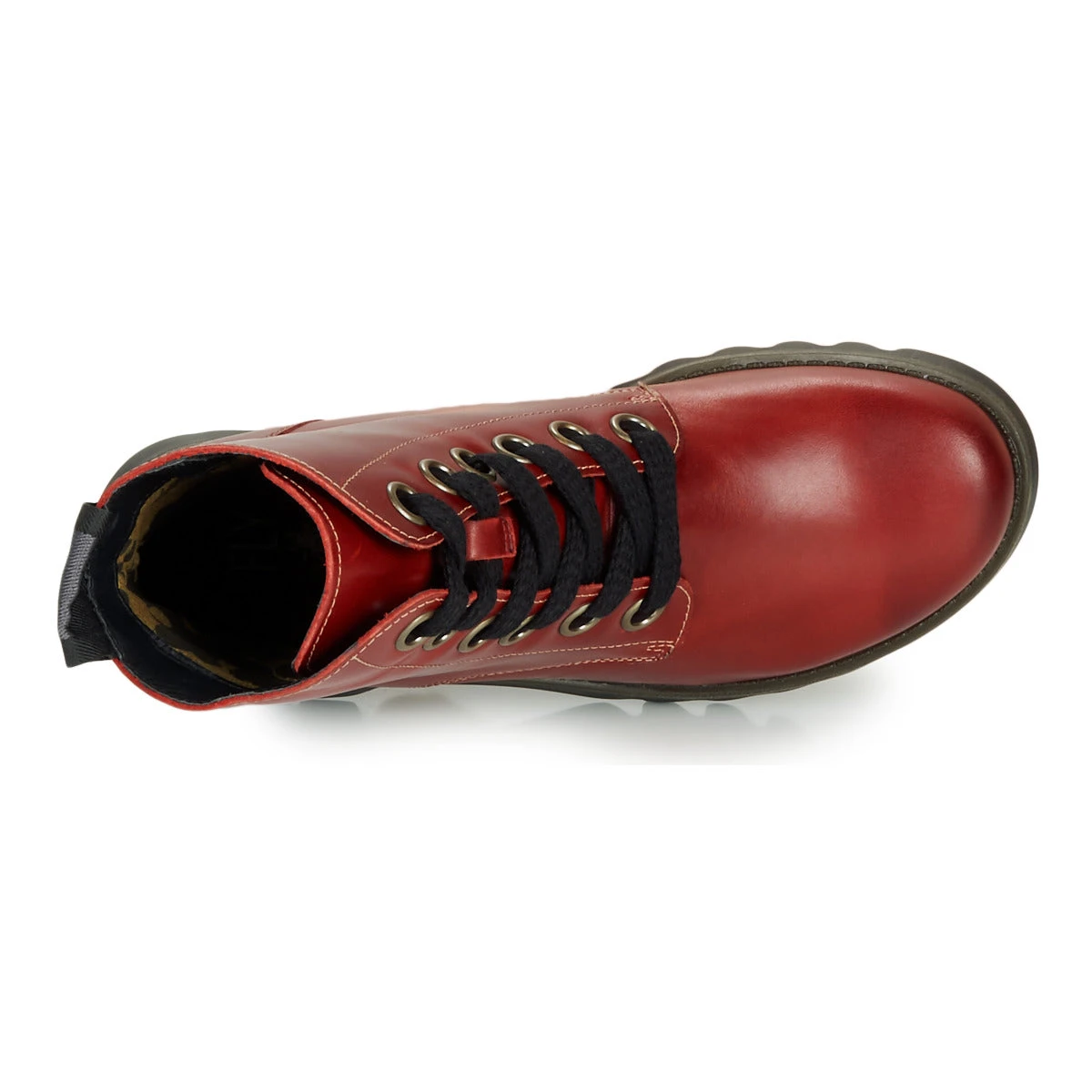 Fly London Ankle Boot Ragi RED Soft Leather Military Style Lace Boot 3 Fly London Ankle Boot Ragi RED Soft Leather Military Style Lace Boot - Image 3