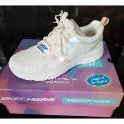 Skechers Trainers Dynamight 2.0 Women Memory Foam Sneakers 149694wpk WHITE