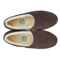 Morlands Mens Dunbar Brown Suede Sheepskin Lined Slipper