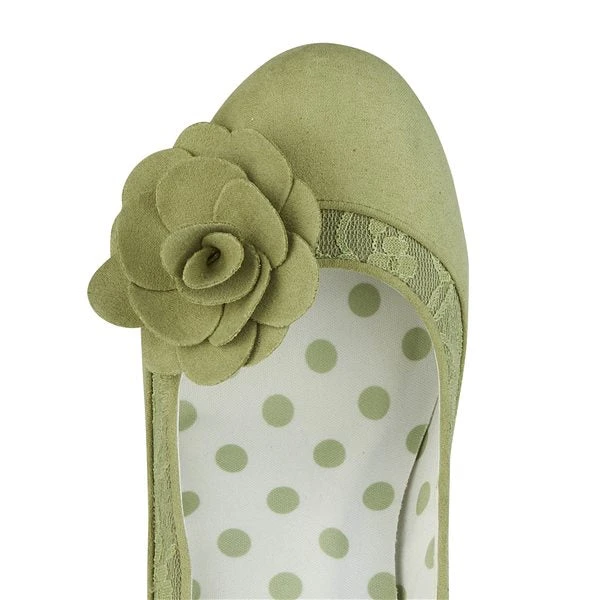 Ruby Shoo COURT SHOE Chrissie PISTACHIO With Lace And Flower Trim 3 Ruby Shoo COURT SHOE Chrissie PISTACHIO With Lace And Flower Trim - Image 3
