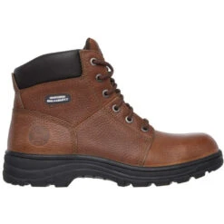 Skechers Men's Boot Relaxed Fit - Workshire ST BROWN Lace Up Boot77009ECBLK -Cheap Shoes Shop 77009EC BRN3