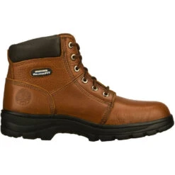 Skechers Men's Boot Relaxed Fit - Workshire ST BROWN Lace Up Boot77009ECBLK -Cheap Shoes Shop 77009EC BRN4