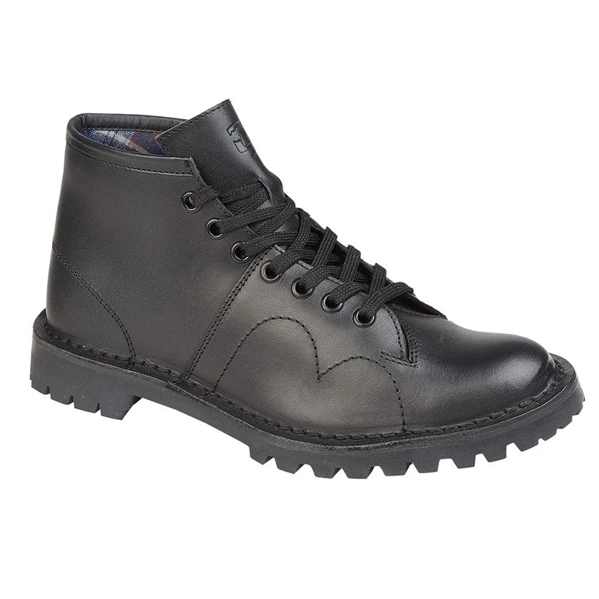 Grafters Original BLACK Leather Unisex Monkey Boots B430 1 Grafters Original BLACK Leather Unisex Monkey Boots B430