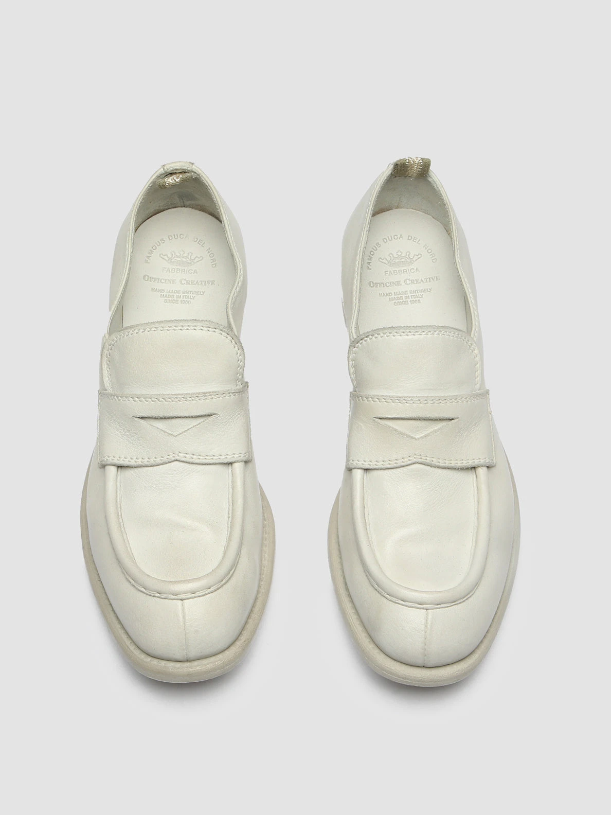 CALIXTE 020 - White Leather Penny Loafers 2 CALIXTE 020 - White Leather Penny Loafers - Image 2