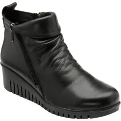 Lotus Ankle Boot In Soft Leather Cordelia BLACK