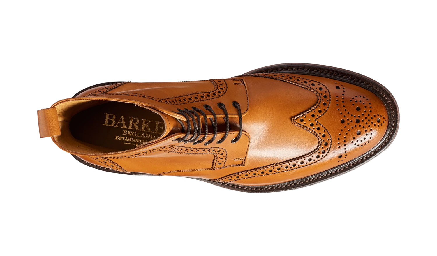 Barker Brogue Boot Calder TAN Wing Cap With Dainite Sole 4 Barker Brogue Boot Calder TAN Wing Cap With Dainite Sole - Image 4