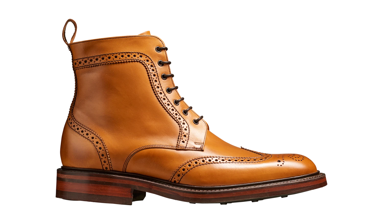 Barker Brogue Boot Calder TAN Wing Cap With Dainite Sole 2 Barker Brogue Boot Calder TAN Wing Cap With Dainite Sole - Image 2