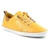Lunar Plimsoll St Ives MUSTARD FLE030 Soft Leather Elasticated Lace
