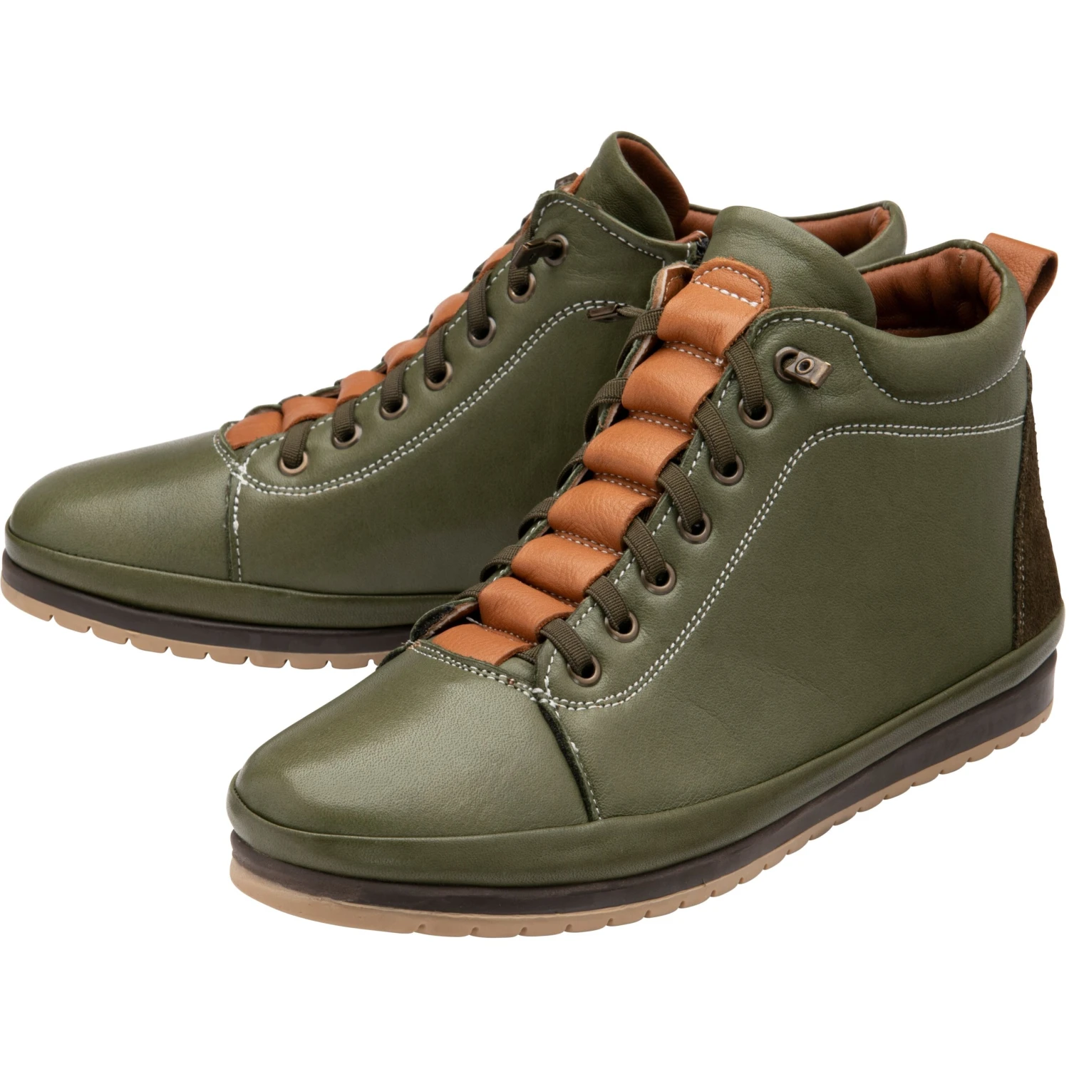 Lotus Casual Leather Lace Up Boot FRIDA KHAKI 3 Lotus Casual Leather Lace Up Boot FRIDA KHAKI - Image 3