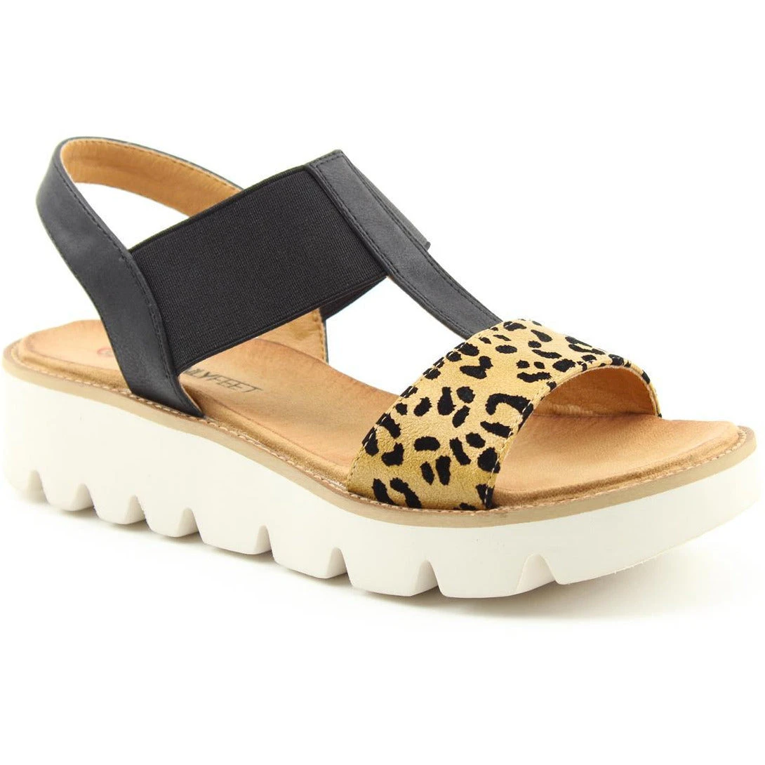 Heavenly Feet Sandal With Wedge Ritz LEOPARD 1 Heavenly Feet Sandal With Wedge Ritz LEOPARD
