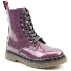 Heavenly Feet Ankle Boot With Lace And Zip Justina PURPLE SPARKLE