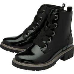 Lotus Ankle Boot With Lace And Zip Fastening Jojo BLACK ULB350 -Cheap Shoes Shop JOJOULB350BLKPATENTPAIR
