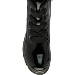 Lotus Ankle Boot With Lace And Zip Fastening Jojo BLACK ULB350 -Cheap Shoes Shop JOJOULB350BLKPATENTTOE