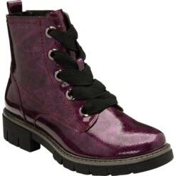 Lotus Ankle Boot With Lace And Zip Fastening Jojo PURPLE PATENT ULB350