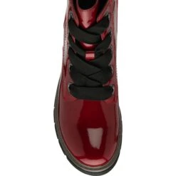 Lotus Ankle Boot With Lace And Zip Fastening Jojo RED PAT ULB350 -Cheap Shoes Shop JOJOULB350REDPATENTTOE