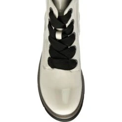 Lotus Ankle Boot With Lace And Zip Fastening Jojo WHITE PATENT ULB350 -Cheap Shoes Shop JOJOULB350WHTPATENTTOE