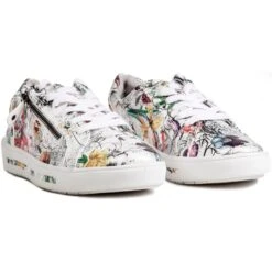 Jana Trainer Wide Fit WHITE FLOWER 23661-149 -Cheap Shoes Shop Jana Trainer 23661 149 white flowers 2