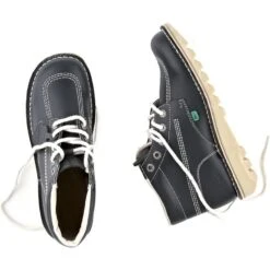 Mens Kickers Kick Hi NAVY Leather Boots -Cheap Shoes Shop Kickers KickHiRT DarkBlue 4 23