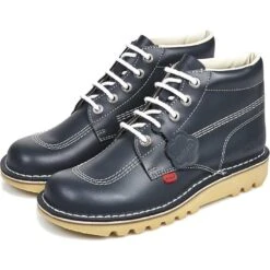 Mens Kickers Kick Hi NAVY Leather Boots