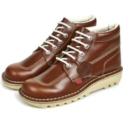 Mens Kickers Kick Hi DARK TAN Leather