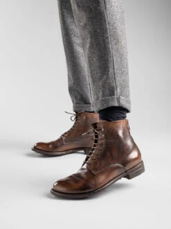 LEXIKON 123 - Brown Zipped Leather Ankle Boots -Cheap Shoes Shop LEXIKON123RUBOFFIGNIST.CAFFE T.MORO25