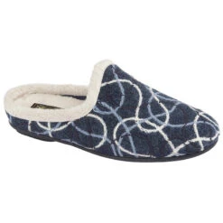 Sleepers Ls361 BLUE Paterned Mule Slipper