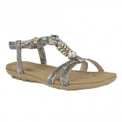 Lotus Sandal Stacey PEWTER PRINT ULP125