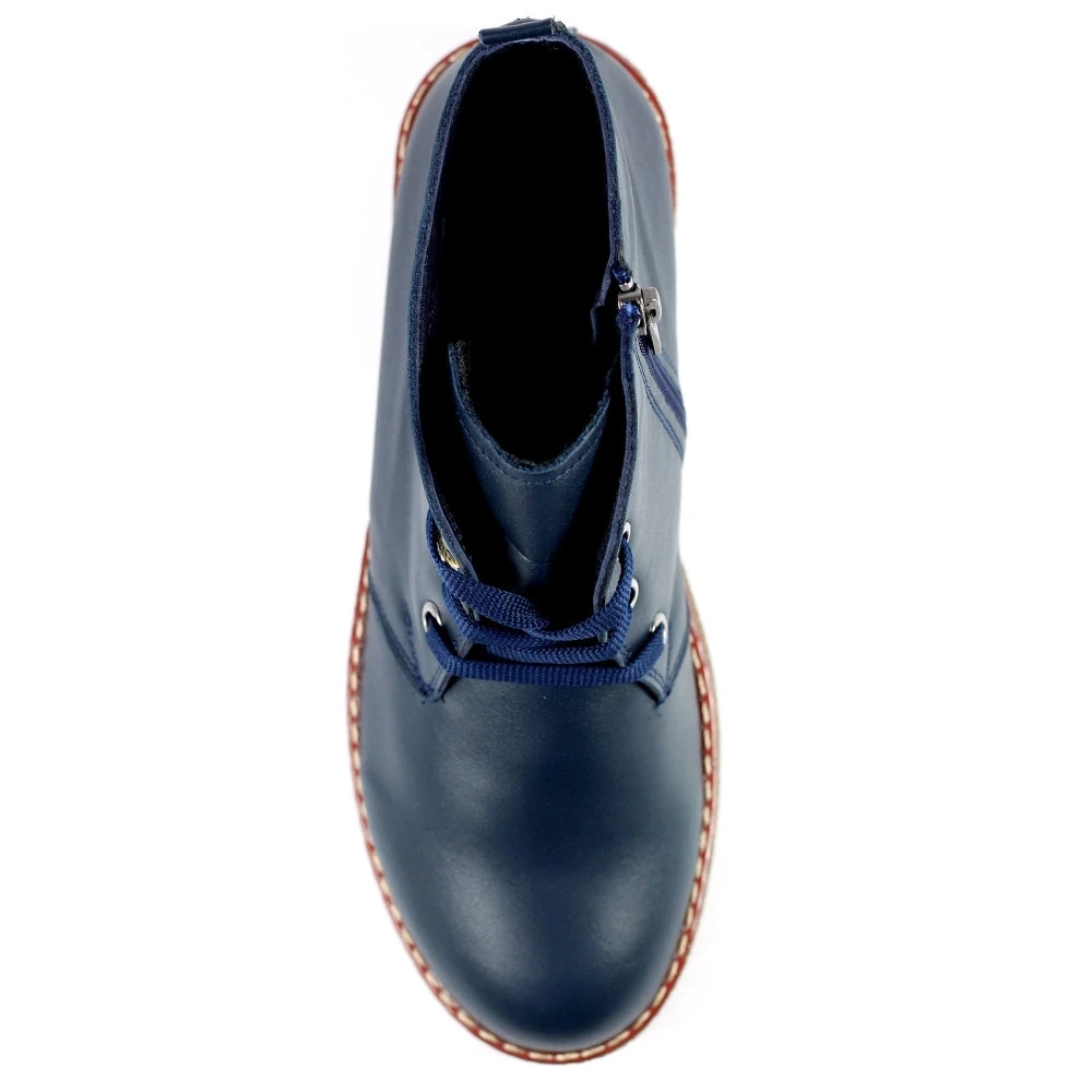 Lunar Ankle Boot With Lace And Zip GLR003 Claire NAVY GLR003 4 Lunar Ankle Boot With Lace And Zip GLR003 Claire NAVY GLR003 - Image 4