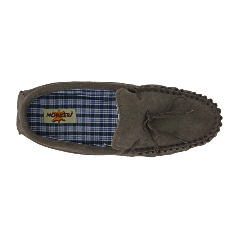 Mokkers M245 Bruce Brown Suede Leather Moccassin Slipper 2 Mokkers M245 Bruce Brown Suede Leather Moccassin Slipper - Image 2