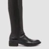 LISON 035 - Black Stretch Leather Boots