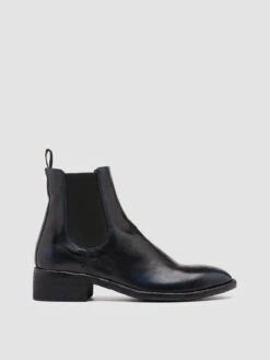 SELINE 002 - Blue Leather Chelsea Boots