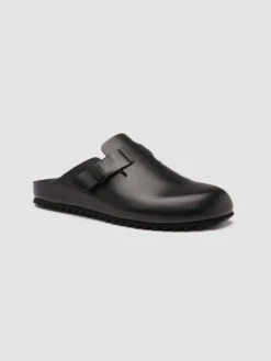 AGORÀ 004 - Black Leather Slippers -Cheap Shoes Shop OCUAGOR004SPSOI1000 3