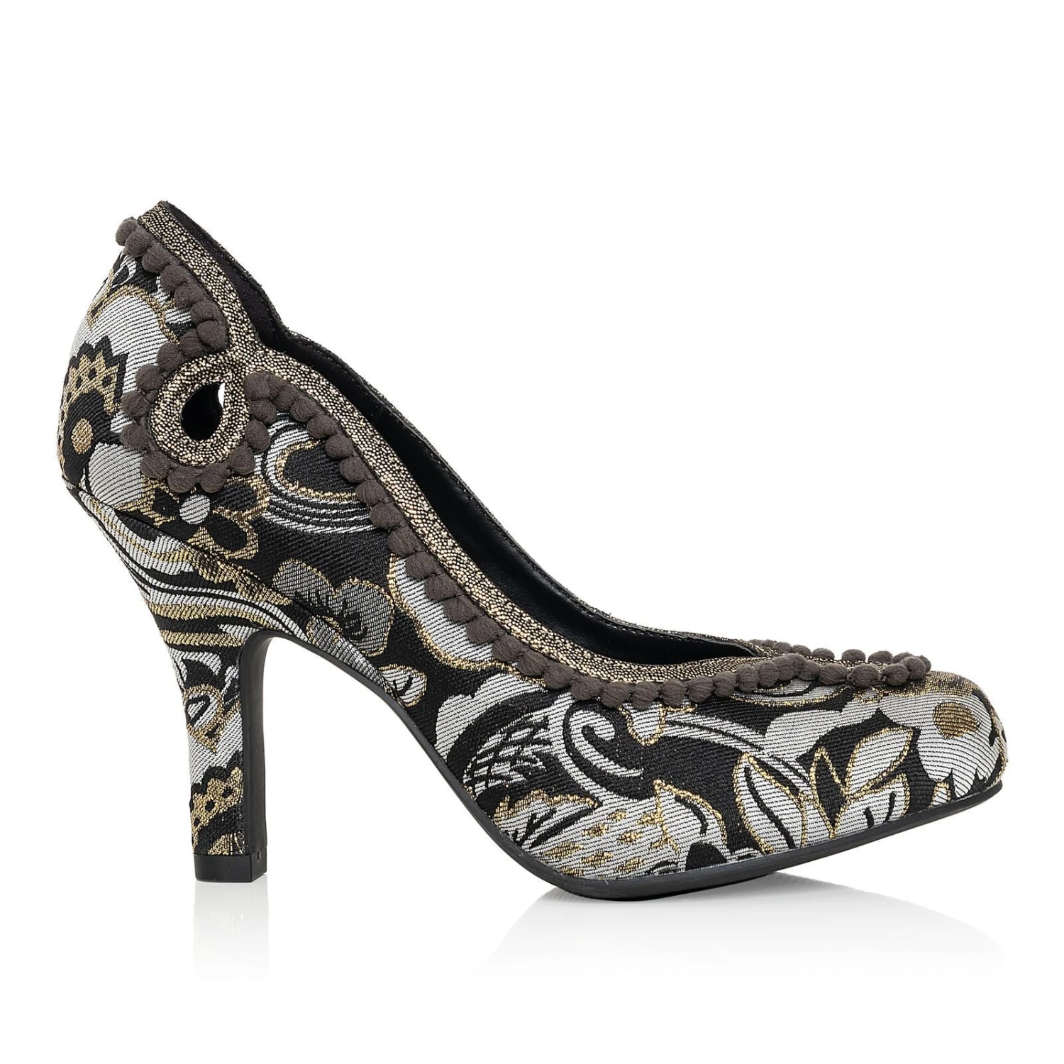 Ruby Shoo High Heeled Court Shoe Miley BLACK/GOLD 2 Ruby Shoo High Heeled Court Shoe Miley BLACK/GOLD - Image 2