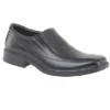 Roamers Lightweight Black Leather Smart Slip On Shoe M724A