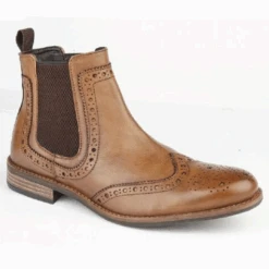 Roamers TAN LeatherM143BT Brogue Chelsea Boot