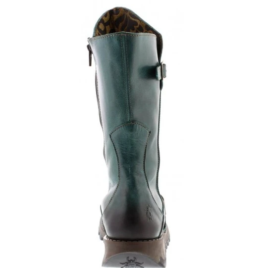 Fly London Mid Calf Boot MES 2 Petrol Leather 4 Fly London Mid Calf Boot MES 2 Petrol Leather - Image 4
