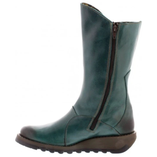 Fly London Mid Calf Boot MES 2 Petrol Leather 2 Fly London Mid Calf Boot MES 2 Petrol Leather - Image 2