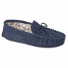 Ladies Lily Moccassin Slipper Navy Suede
