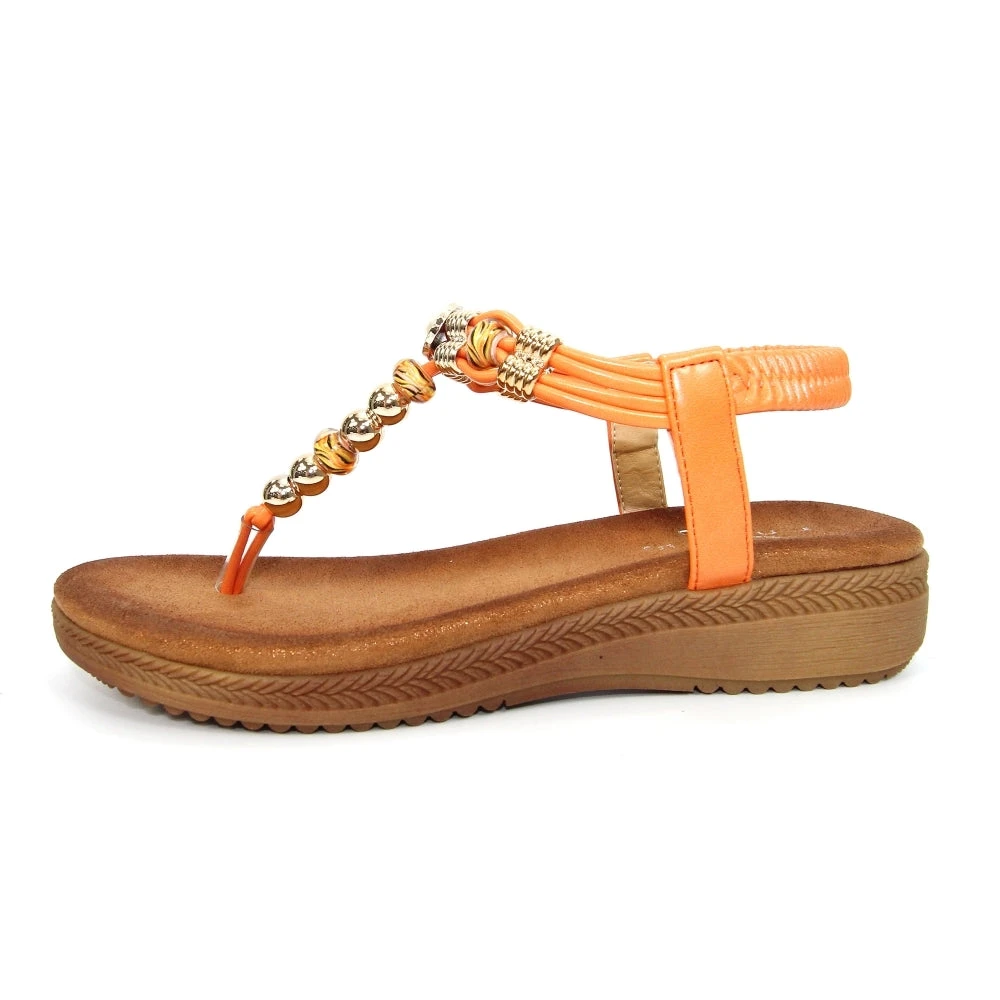 Lunar Sandal Acorn OrangeJLH107 Beaded Toe Post 4 Lunar Sandal Acorn OrangeJLH107 Beaded Toe Post - Image 4