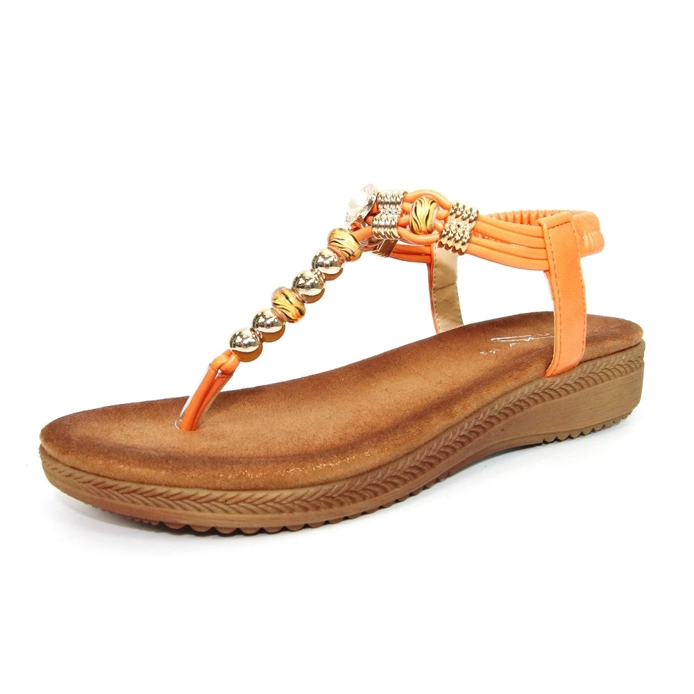 Lunar Sandal Acorn OrangeJLH107 Beaded Toe Post 3 Lunar Sandal Acorn OrangeJLH107 Beaded Toe Post - Image 3