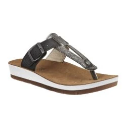 Lotus Sandal With Toe-post Palermo BLACK/PEWTER .