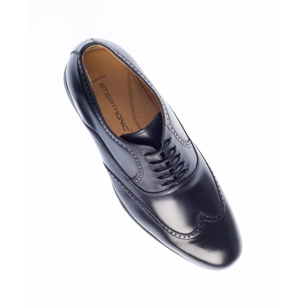 Steptronic BROGUE SHOE Bugos Black Soft Leather Wing Cap Lace Up Formal 4 Steptronic BROGUE SHOE Bugos Black Soft Leather Wing Cap Lace Up Formal - Image 4