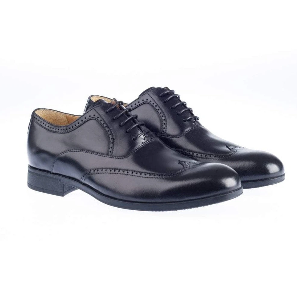 Steptronic BROGUE SHOE Bugos Black Soft Leather Wing Cap Lace Up Formal 1 Steptronic BROGUE SHOE Bugos Black Soft Leather Wing Cap Lace Up Formal