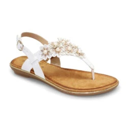 Lunar Sandal Kinsley White Toe Post JLY103WT
