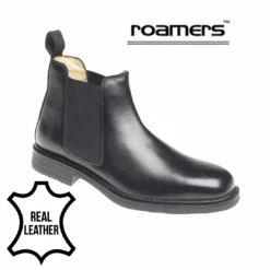 Roamers Mens BLACK Leather Chelsea Boot M278A -Cheap Shoes Shop m278a